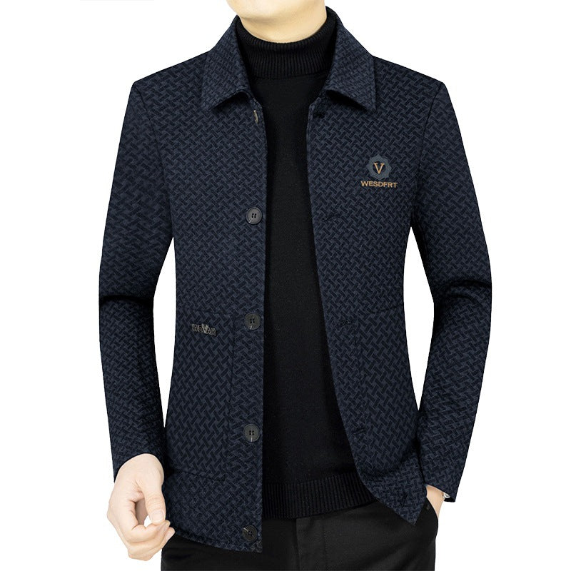 Herrenjacke atmungsaktiv mit Muster Sportlich Casual