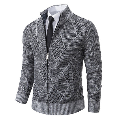 Herren Strickjacke Modern Elegant Grau