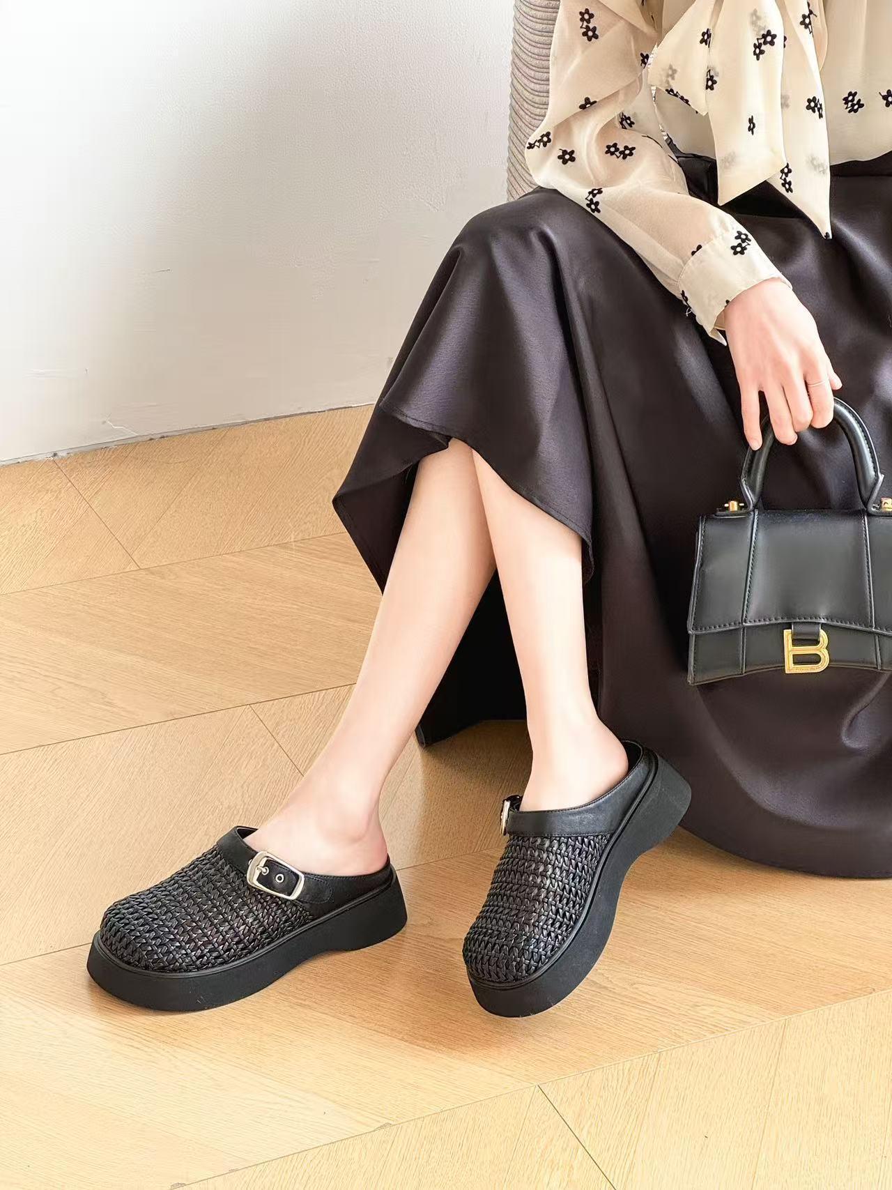 Damen Clogs Komfortabel Plateau Wabenmuster Schuhe