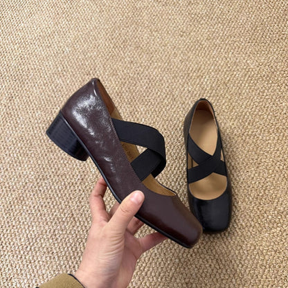Damen Ballerinas Bequem Elastisch Glänzend
