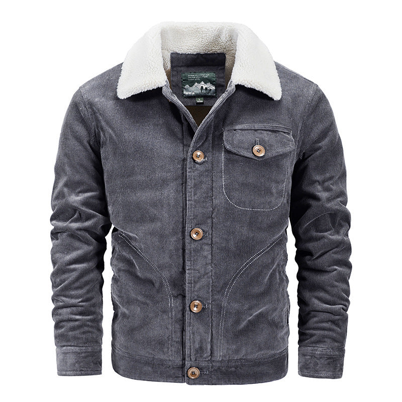 Herren Cordjacke Kuschelkragen Praktisch Winter