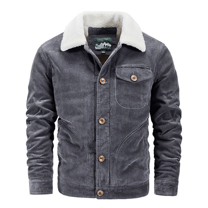 Herren Cordjacke Kuschelkragen Praktisch Winter
