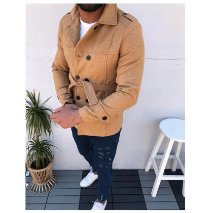 Herren Trenchcoat Jacke Modern Funktionell Wasserabweisend