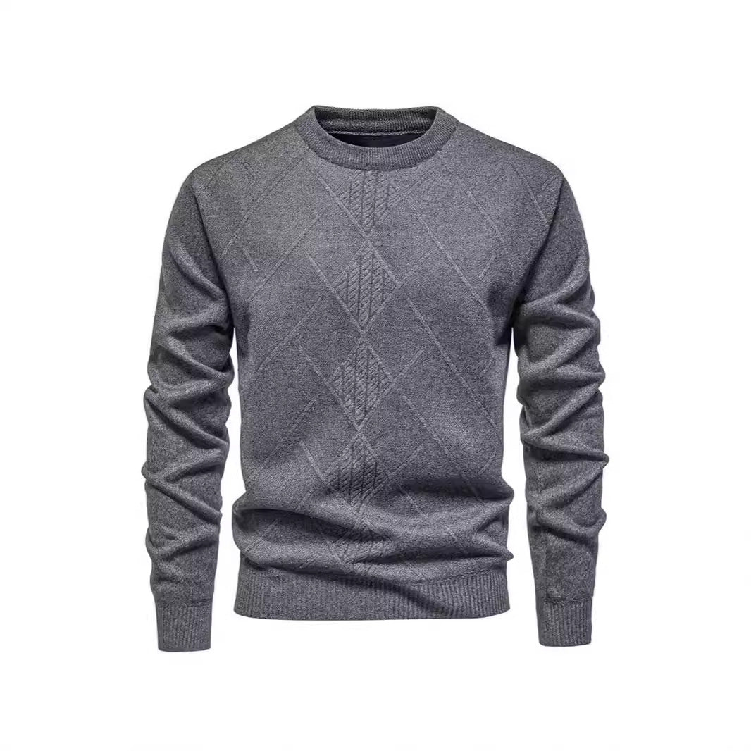 Herren Strickpullover Rundhals Klassisch Rautenmuster