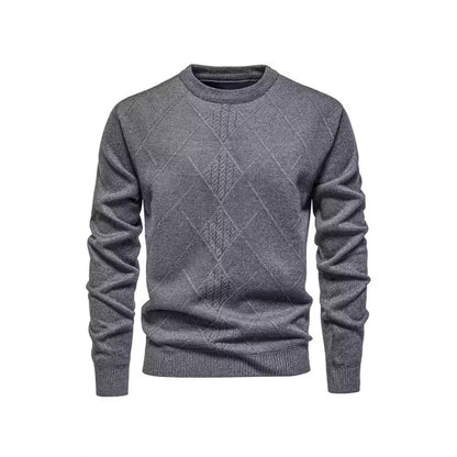 Herren Strickpullover Rundhals Klassisch Rautenmuster