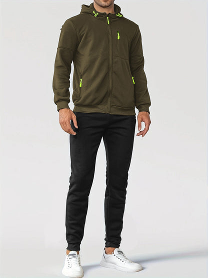 Herren Trainingsjacke atmungsaktiv mit Taschen Sportlich