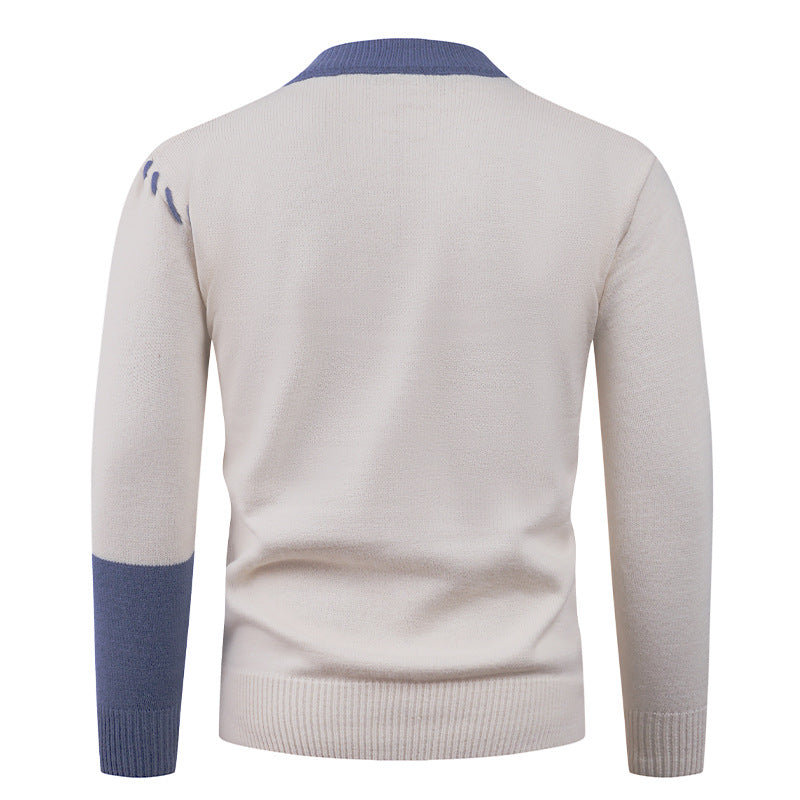 Modernes Herren Strickoberteil mit Zopfmuster und Asymmetrie