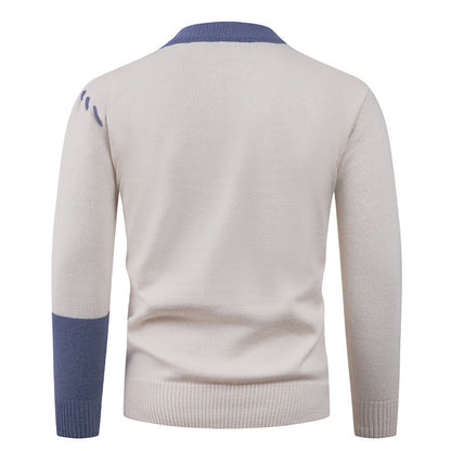 Modernes Herren Strickoberteil mit Zopfmuster und Asymmetrie