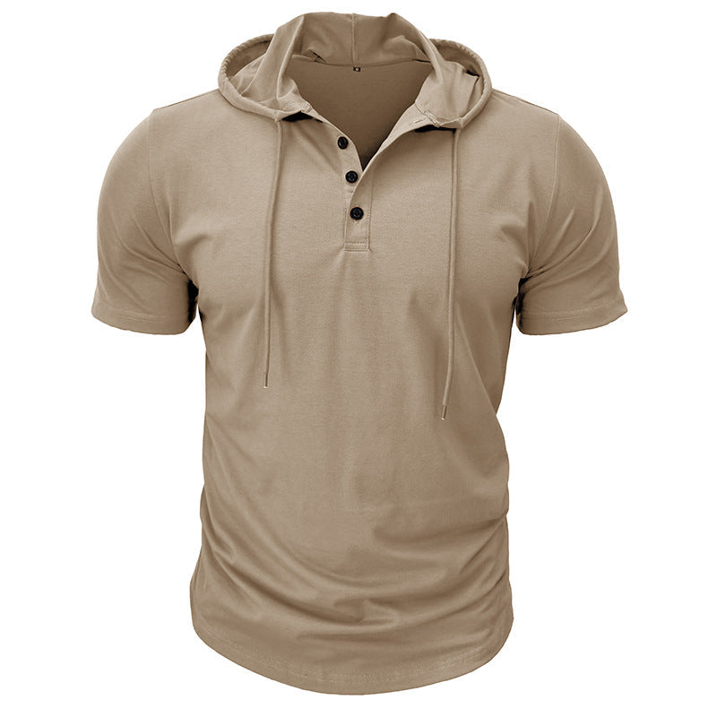 Herren Polo Kurzarm mit Kapuze Modern Sportlich