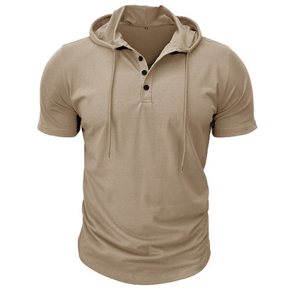 Herren Polo Kurzarm mit Kapuze Modern Sportlich