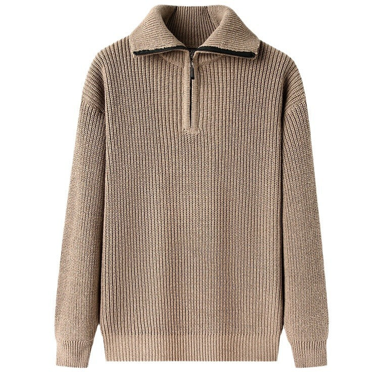 Herren Pullover Strickmuster Reißverschluss Freizeit