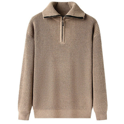 Herren Pullover Strickmuster Reißverschluss Freizeit
