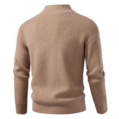 Herren Strickjacke Hochkragen Reißverschluss Modern