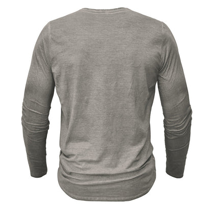 Herren Langarmshirt Modern mit Knopfleiste Elegantes Design