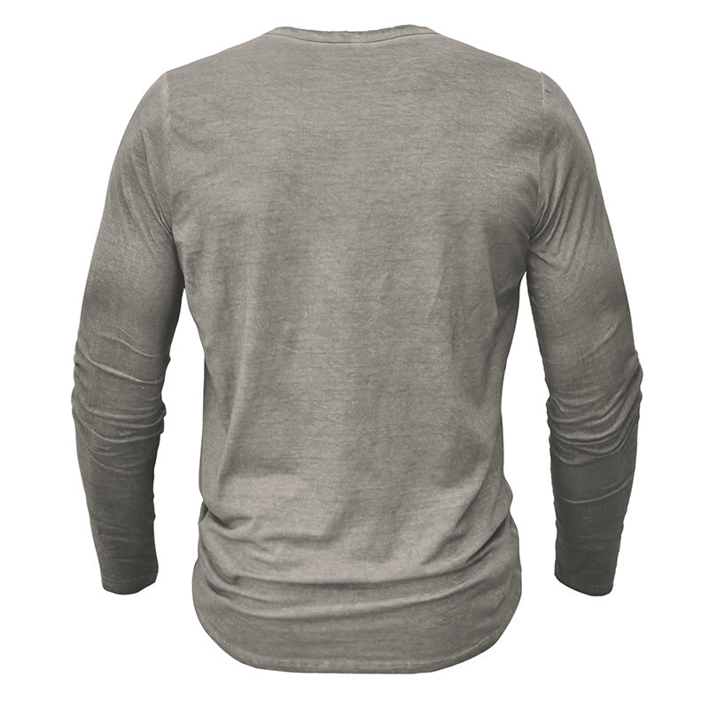 Herren Langarmshirt Moderner Kragen Trendy Style