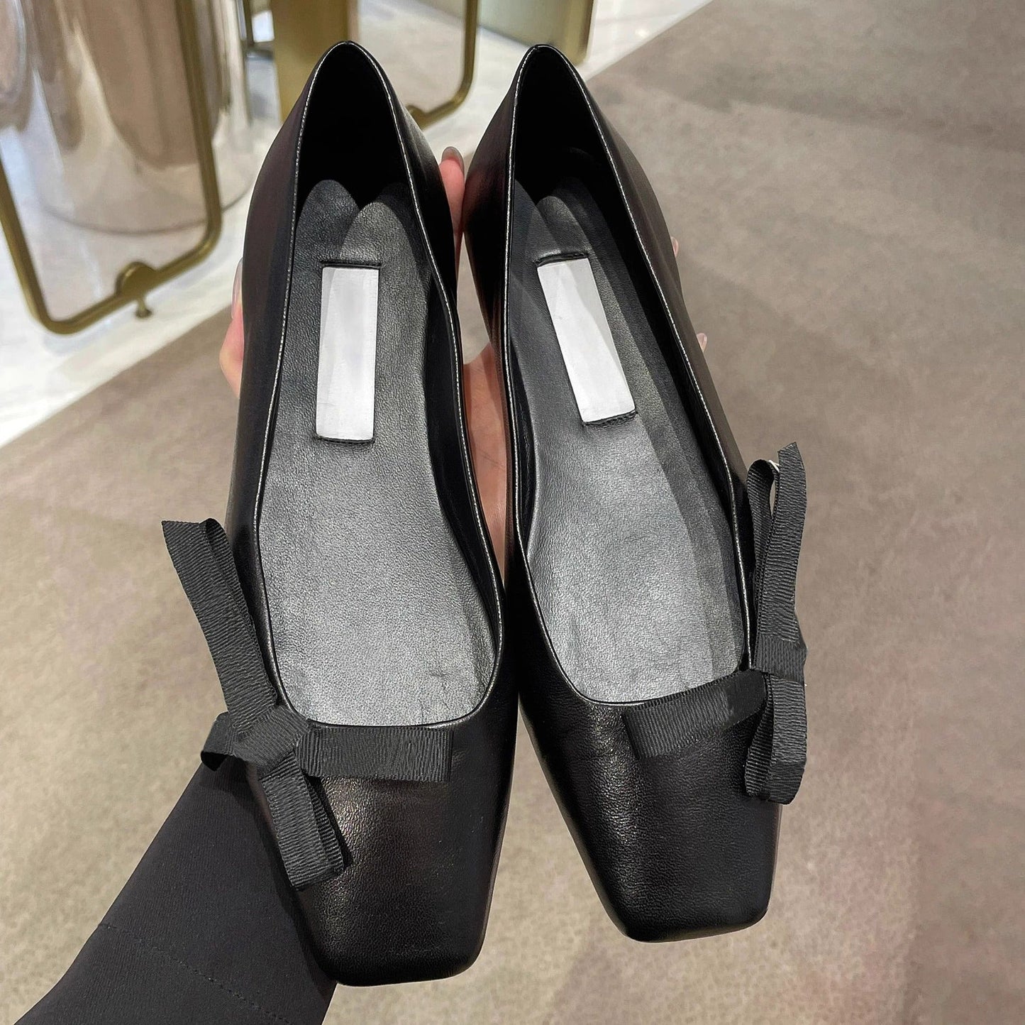Damen Ballerinas mit Schleife Elegant Schuhe für Frauen