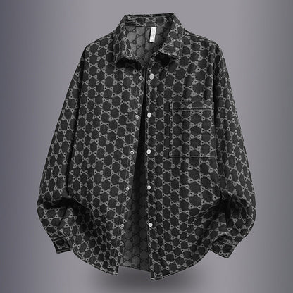 Herren Overshirtjacke Lässig Muster Jacke Modern