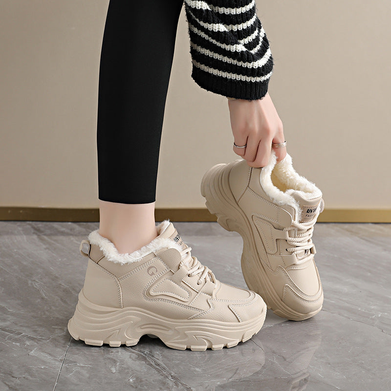 Damen Sneaker Winterlich Chunky Bequem Warm
