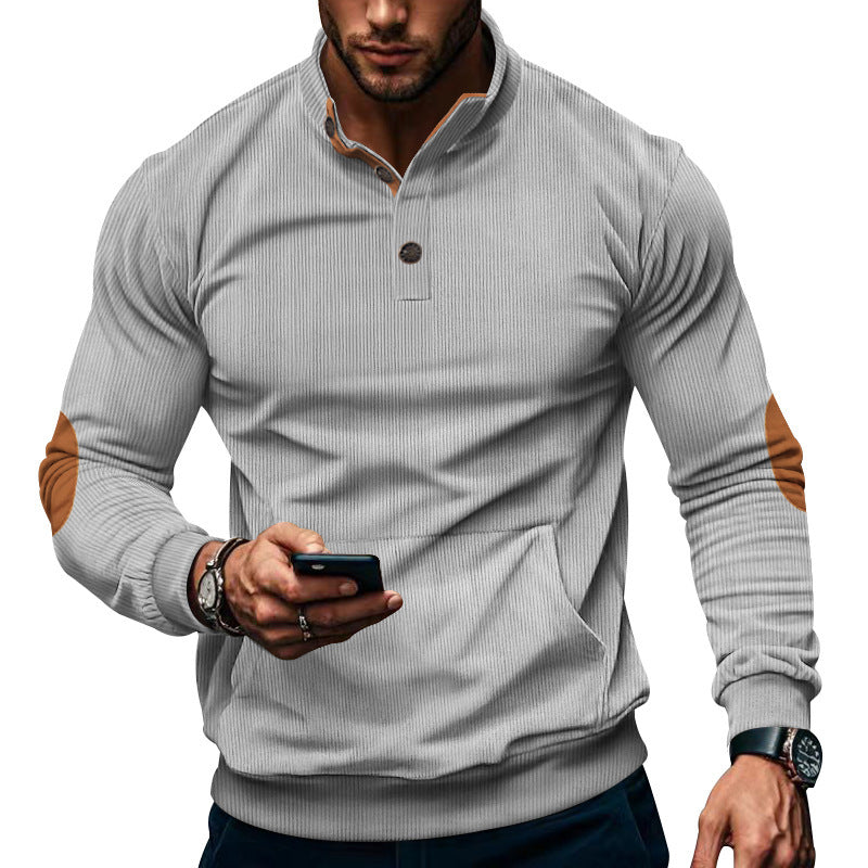 Herren Kapuzenshirt Langarm Modern Strukturdesign Schwarz - BerlinGlamour