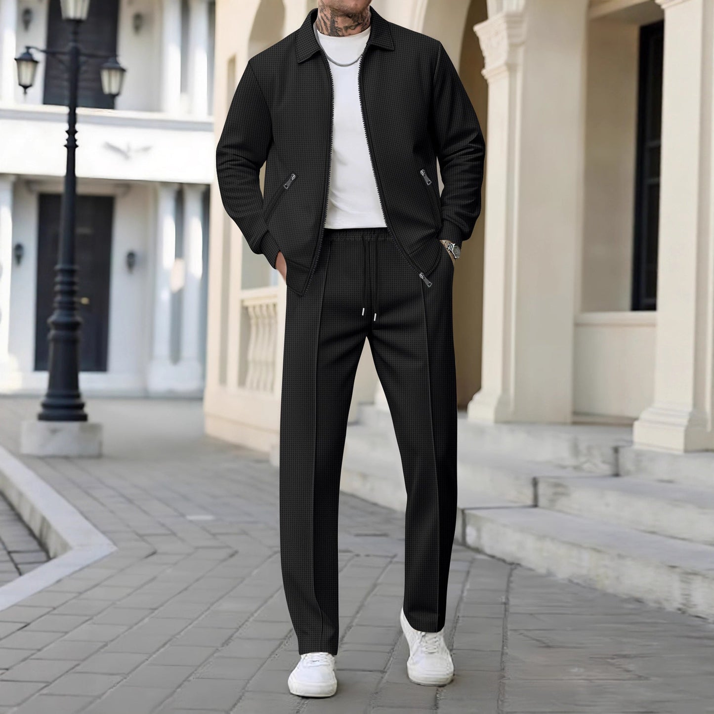 Herren Freizeit Set Stilvolle Hose und Jacke Modern