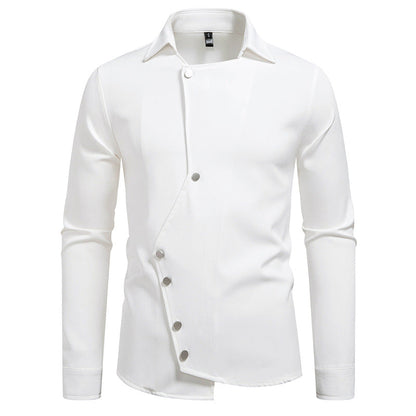Herren Hemd Asymmetrisch Modern Mit Knöpfen