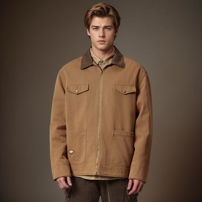 Herren Jacke Utility Style mit Klappentaschen Reißverschluss