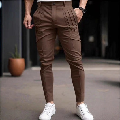Herren Chino Hose Modern Falten Elegant