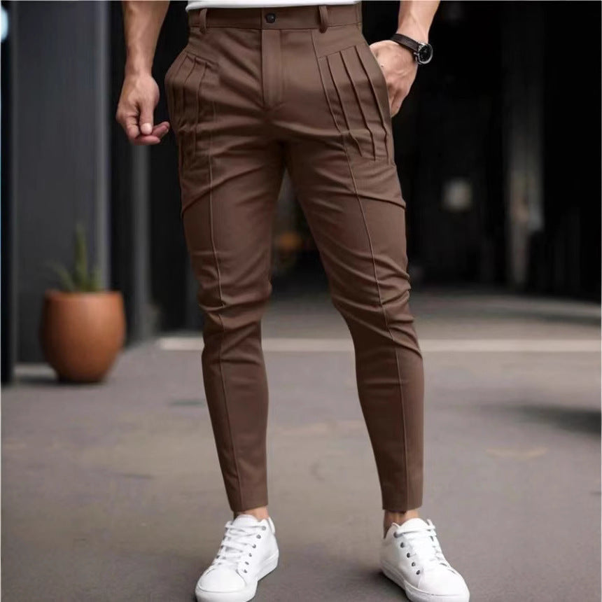Herren Chinos Slim Fit Modern Grau