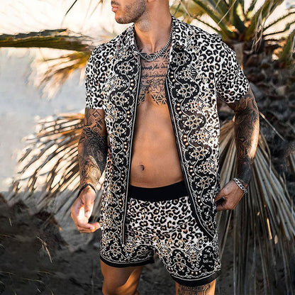 Herren Kurzes SommerSet Tropical Print Modern - BerlinGlamour