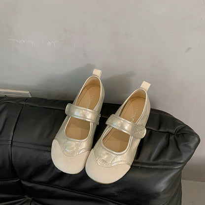 Damen Ballerina Bequem mit verstellbarem Riemen
