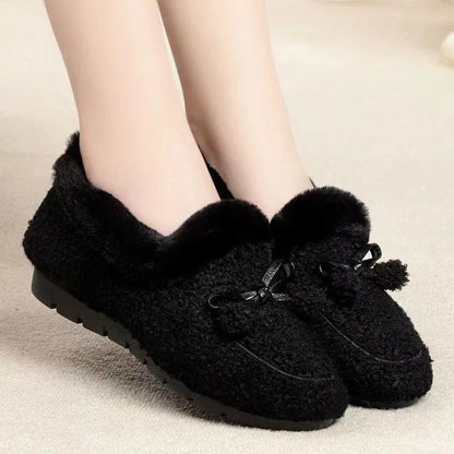 Damen Hausschuhe Flauschig Warm mit Elegantem Detail