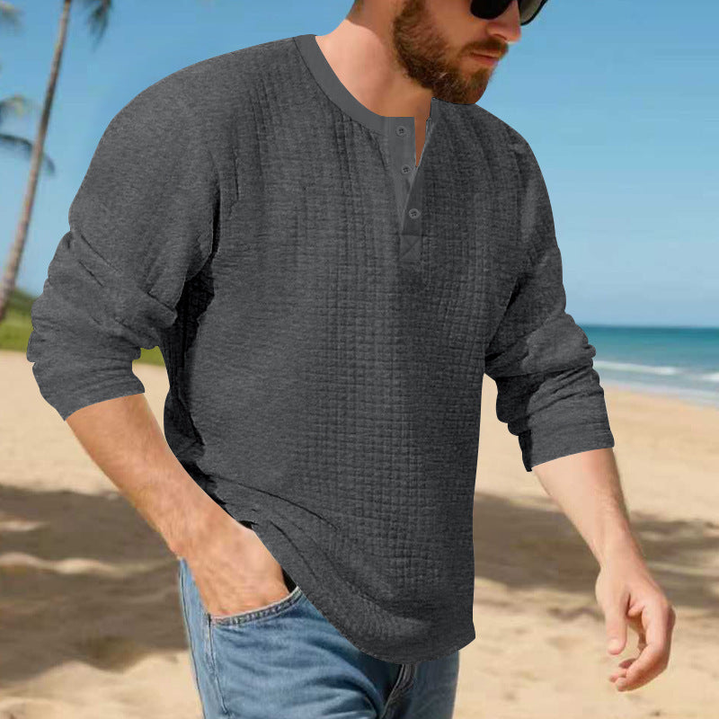 Herren Langarmshirt Modern Strukturiert Berlin Stil