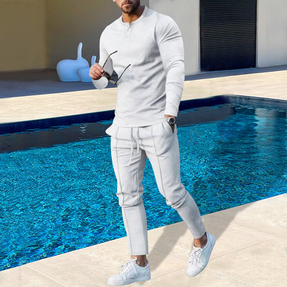 Herren Jogginganzug Baumwolle Atmungsaktiv Modern