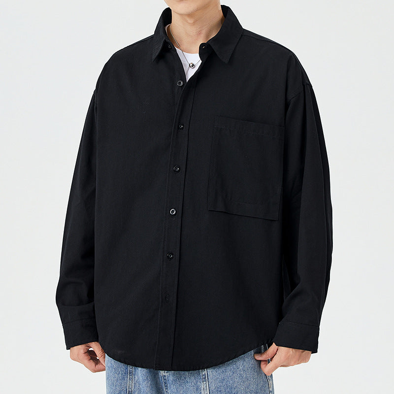 Herren Hemdjacke Lässig Baumwolle mit Brusttasche Modern