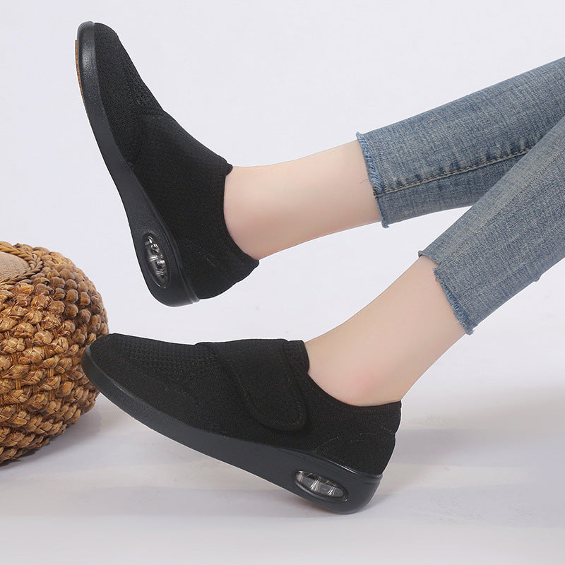 Damen Schuhe Bequem Atmungsaktiv Klettverschluss