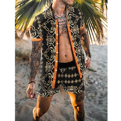 Herren Sommer Set Floral Gemustert Leicht Berlin Style