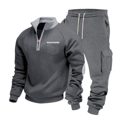 Herren Sport Hoodie Set mit Taschen und Jogginghose
