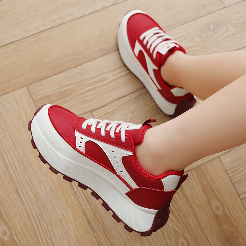 Damen Sneaker Plattform Schuhe Modisch Rutschfest