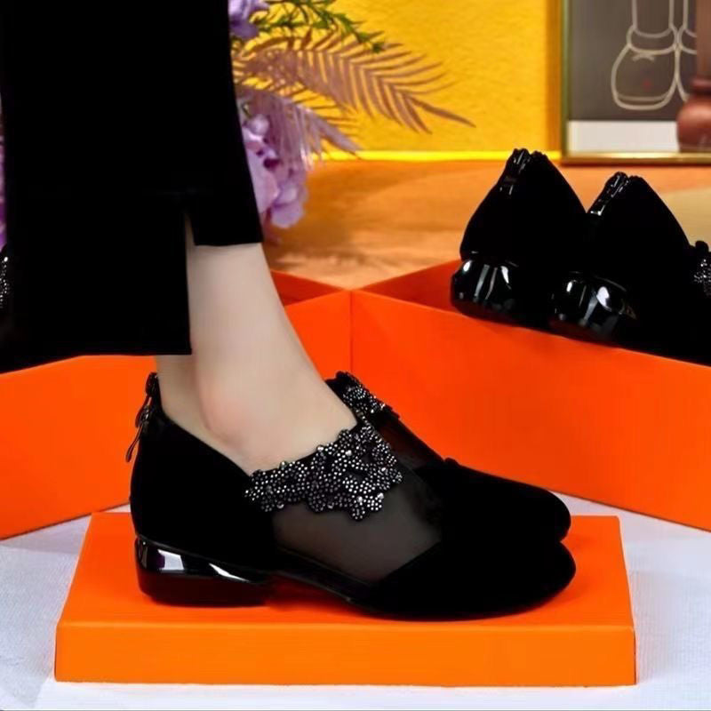 Damen Ballerinas Elegante Transparent mit Verzierungen