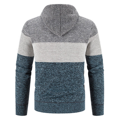 Herren Strickjacke Mit Kapuze Modern Strukturiert