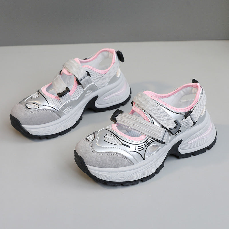 Damen Sneaker Sportlich Atmungsaktiv Mit Verstellbarem Riemen