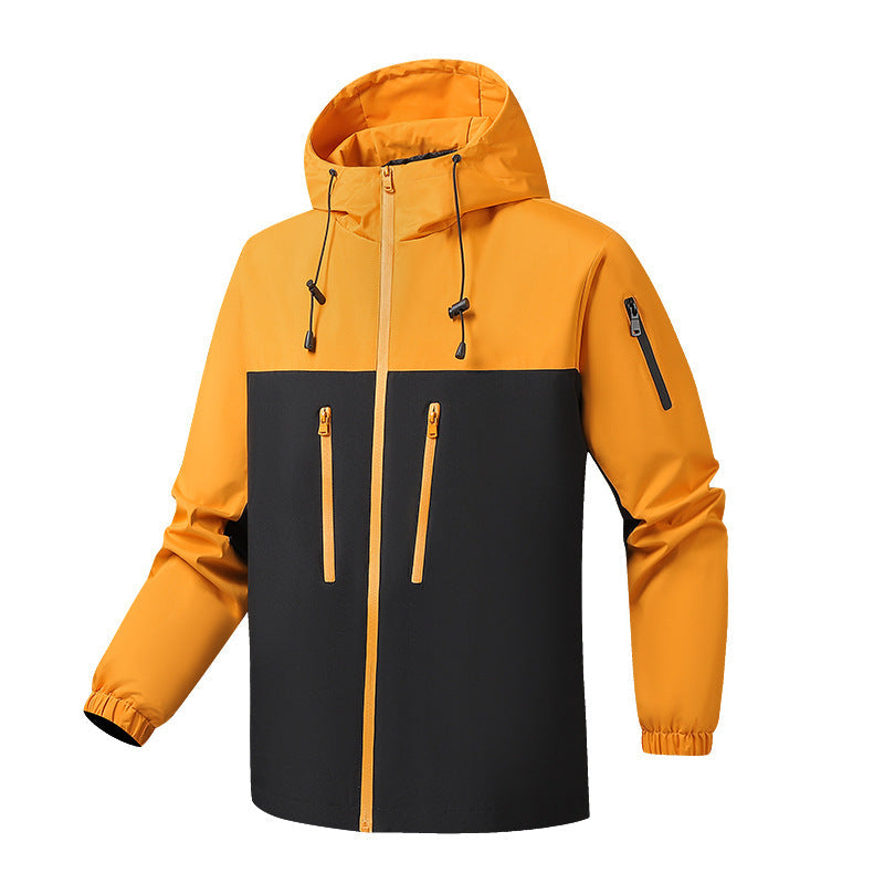 Herren Windbreaker Jacke Wasserdicht Verstellbare Kapuze