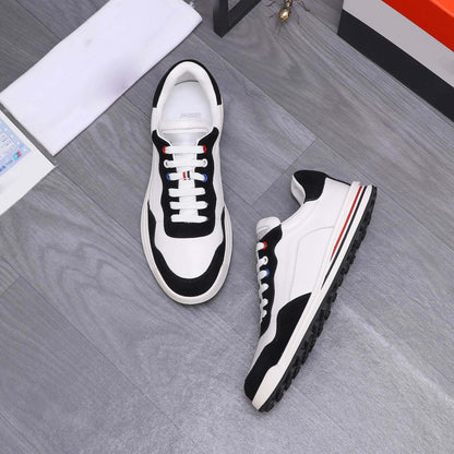 Damen Sneaker Leder Sportlich Mit Kontrasten