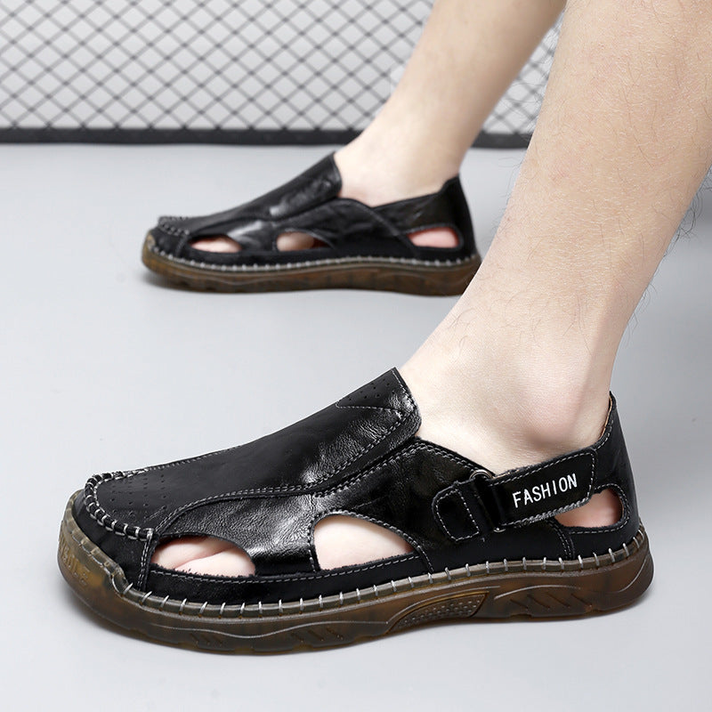 Damen Leder-Sandalen Atmungsaktiv Bequem Sommer