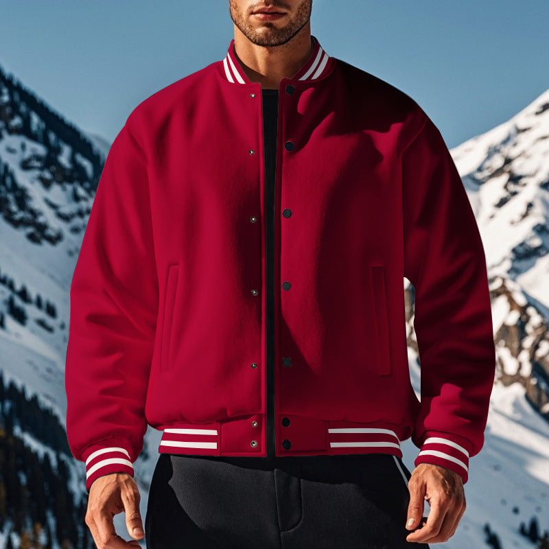 Herren Sportjacke College Style Druckknopf Verschluss