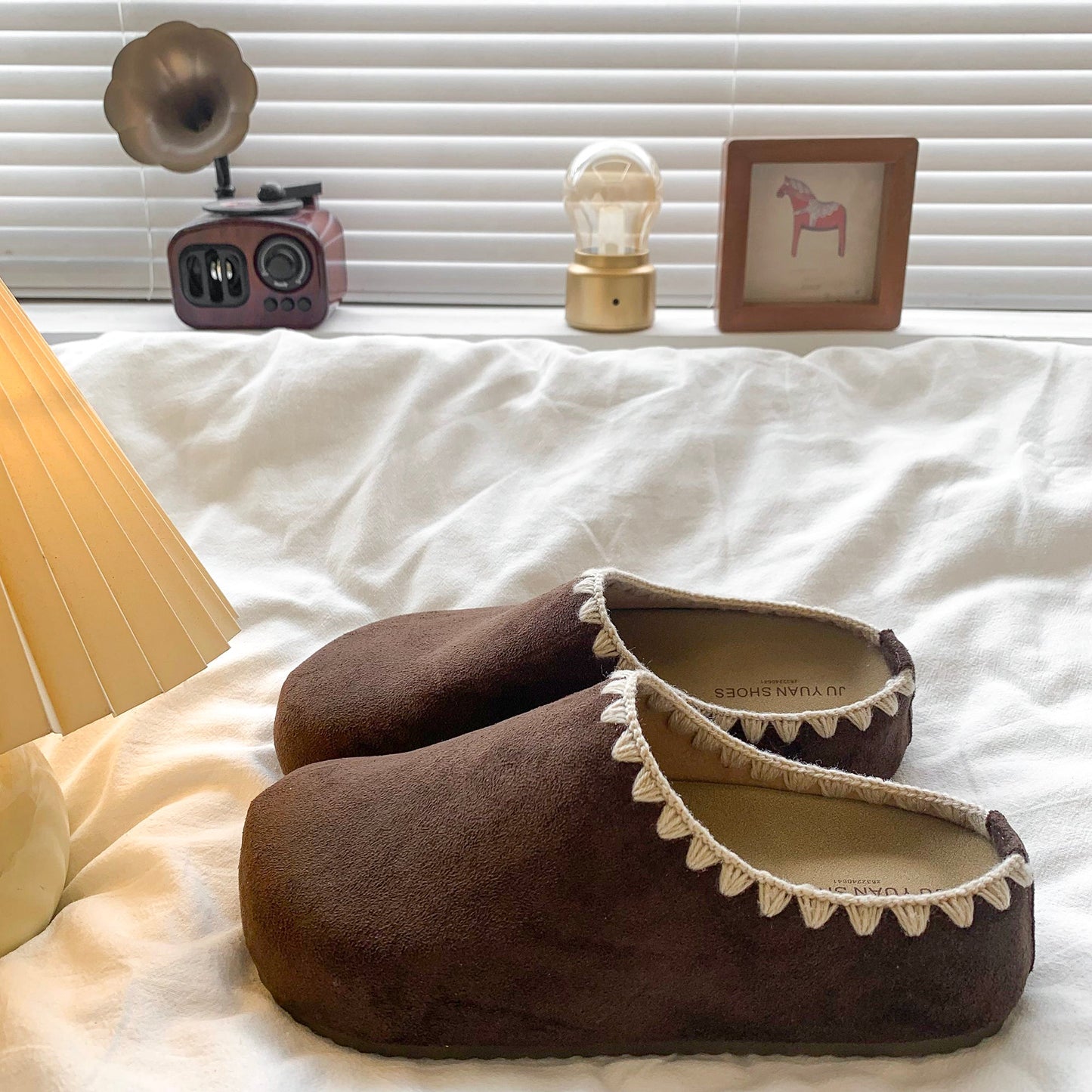 Damen Clogs Weich Bequem Filzschuhe Mit Riemen