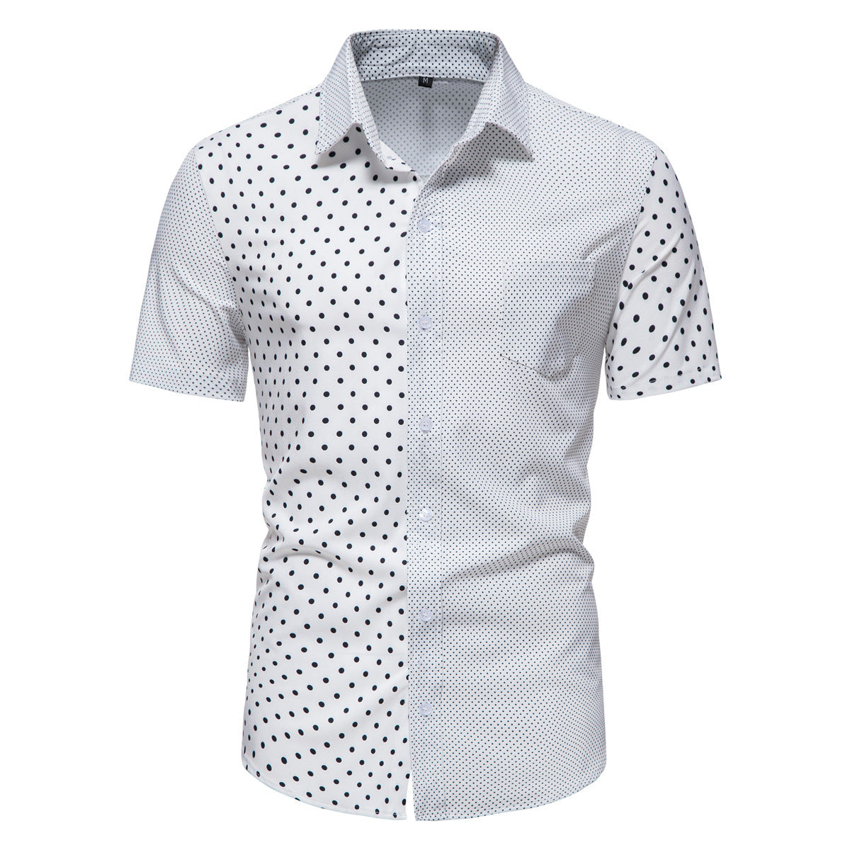Herren Kurzarmshirt Modern mit Punktemuster und Knöpfen