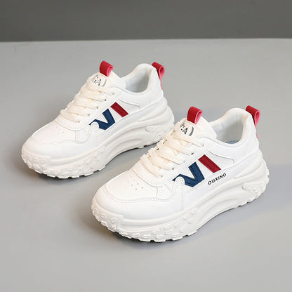 Damen Sneaker Chunky Bequem Dämpfend Weiße Sportschuhe