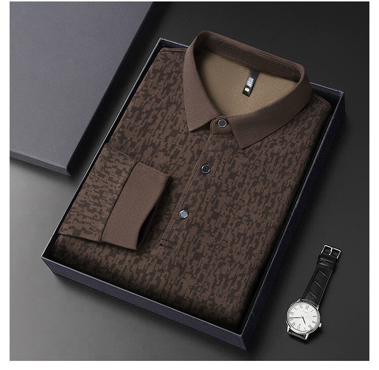 Herren Poloshirt Elegantes Strukturdesign Modern