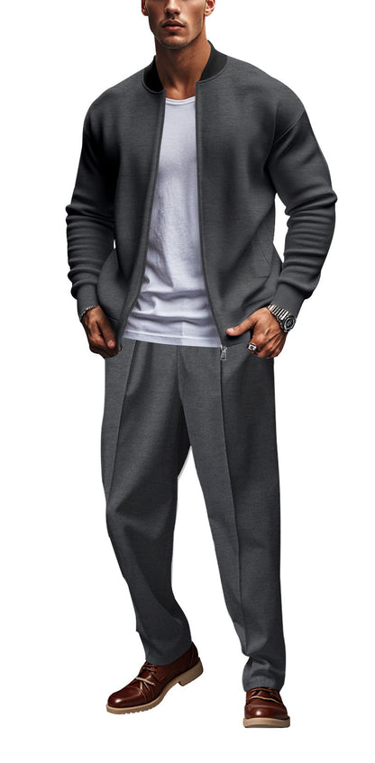 Herren Jogginganzug Lässig Bomberjacke Hose Set Sportlich